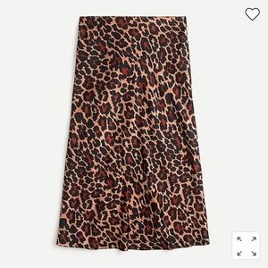Pull on Slip Skirt Leopard Size M J Crew Midi Length